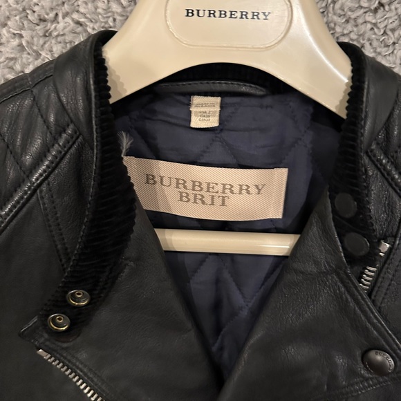 Burberry Quilted Black Moto Biker Leather Jacket Size US 2 gently used - Picture 2 of 4